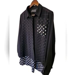 MINKPINK Hi low sheer button down top medium